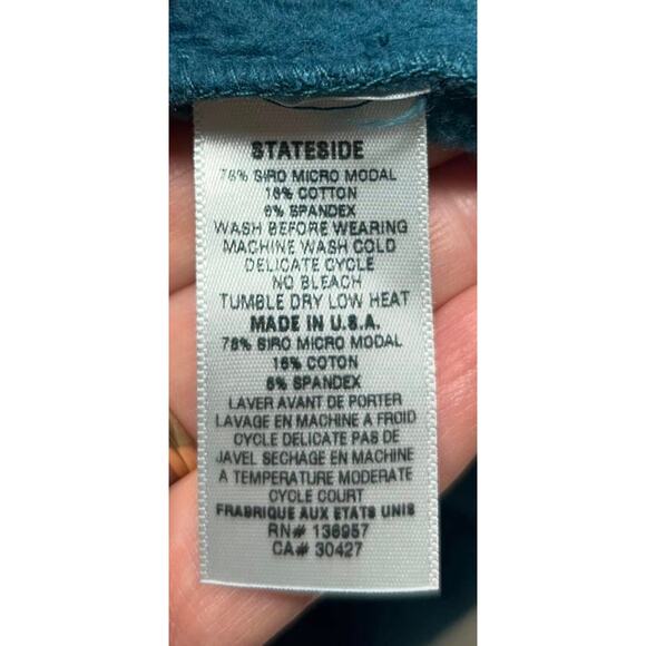 STATESIDE Teal Green Collared Long Sleeve Fleece Top Shirt Pullover Womens XS - Picture 6 of 6